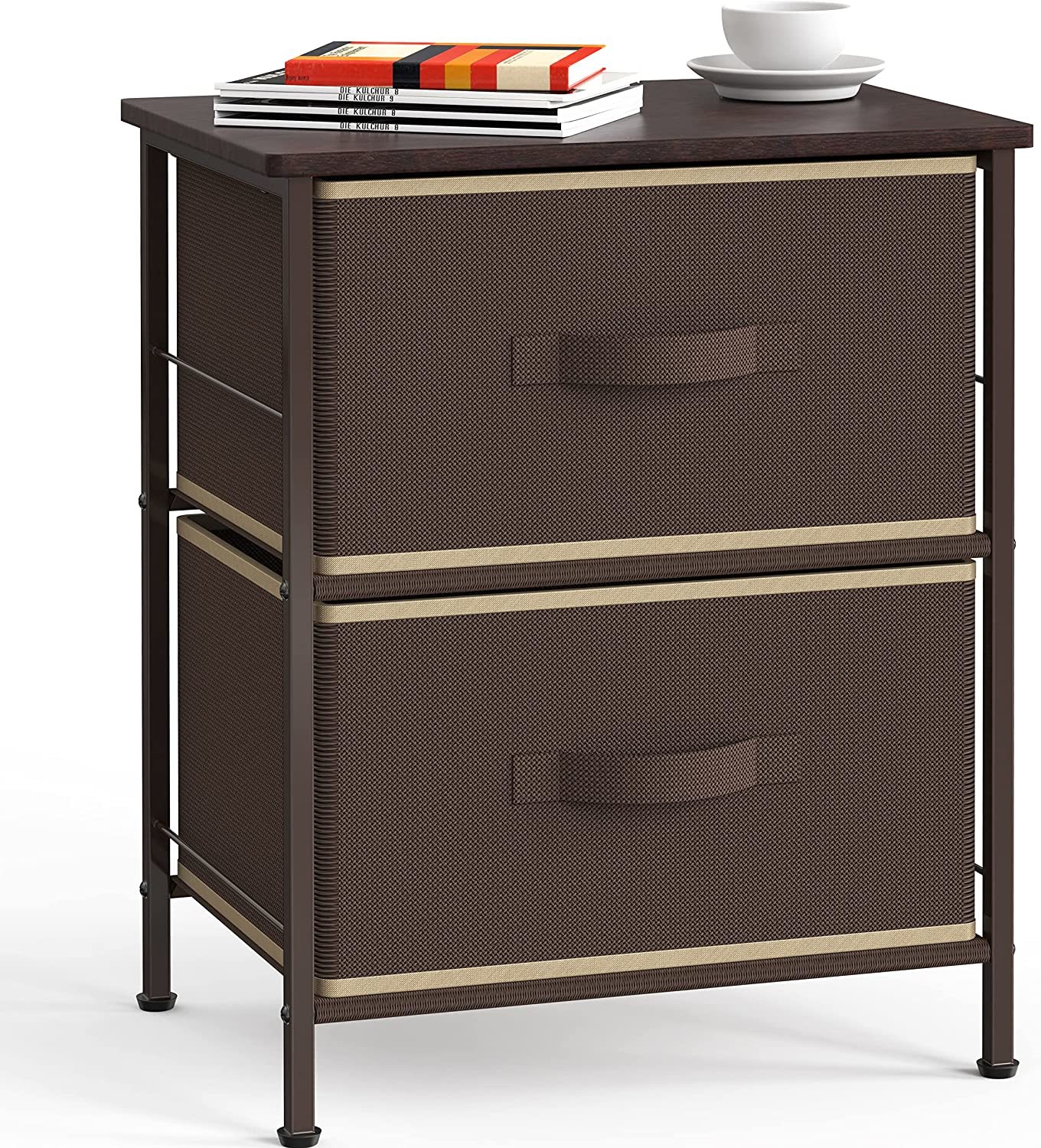 Simple Houseware Brown 2-Tier Organizer Drawer Storage Tower Nightstands... - $39.95