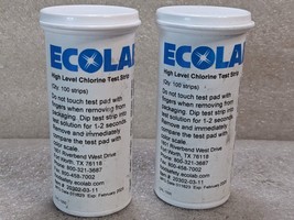 2 NEW EcoLab Fre Chlorine Test Strips 0-1000 ppm [2 Vials of 100 Strips]... - $332.60 MXN