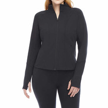 Danskin Brushed Yoga Jacket Black Moisture Wicking Pockets M-XL - $29.97