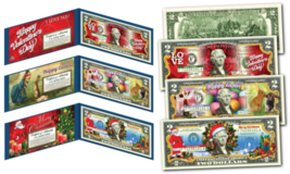 Your Favorite Holidays On Official U.S. Legal Tender $2 Bill Set * Set Of All 3 - £26.20 GBP