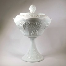 Colony Harvest Milk Glass Compote with Lid Vintage Mid-Century Wedding B... - $34.70