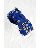 Dark Blue GAME DAY Rugby Football Season Diamond Knotted Headband - $162.92 MXN