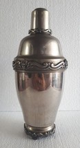 Vintage Large Art Deco Style Cocktail Shaker Floral Motifs - $151.12