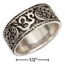 Ring Sterling Silver &quot;om&quot; or &quot;ohm&quot; Band Ring - £73.06 GBP+
