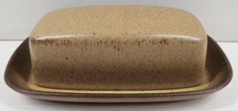 Denby Romany Brown 1/4 Lb Covered Butter Dish Set Vintage Speckled Engla... - $98.67