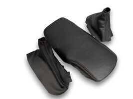 For Corvette C6 Z06 Center Console E-brake shift Boot Cover Set Black Le... - $122.00
