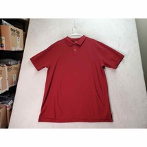 Land&#39;s End Polo Shirt Men XL Red Cotton Short Sleeve Traditional Fit Sli... - $16.58