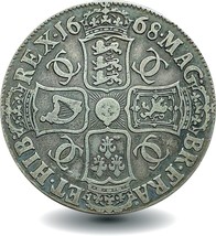 1668 King Charles II Silver Crown - $595.00
