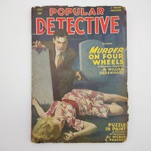 PULP Magazine Popular Detective July 1949 Murder on Four Wheels Puzzle in Paint - £46.70 GBP