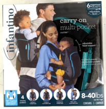 Infantino Carry on Multi-pocket Carrier Black Grey Teal 8-40 Lbs Support... - $28.49
