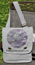 One of A Kind Hand Printed Pigment Dyed Cotton Canvas Field Bag Messenger Bag Cr - £24.37 GBP