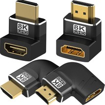 4 Pack 8K Hdmi 2.1 Male To Female Adapter Connector Up Down Left Right Angle 90  - £13.66 GBP