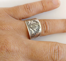 Tuareg Ring Handmade Silver Adjustable Ethnic Jewelry Tribal African Gypsy Hippy - £24.50 GBP