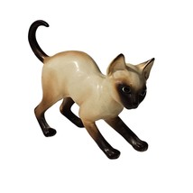 Vintage Josef Originals Siamese Cat Figurine Crouched Down Playing - £18.92 GBP