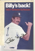 Billy Martin (d. 1989) Signed Autographed Vintage 1983 New York Yankees Schedule - $48.99