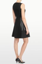 New Womens NYDJ Dress Ponte Faux Leather Sleeveless Black 8 NWT Fit and Flare  - £150.35 GBP