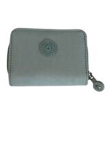 Kipling Mint Green Nylon Zip Around Wallet Coin Purse Compact Organizer - $16.20