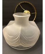 Coleman 322 Frosted Drape Glass Lamp Shade - 10" Ornate Gold Trim Frame ... - $89.07