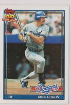 Kirk Gibson Tigers Outfield 1991 Topps &quot;40 Yr. Anniversary&quot; Card # 490 Near Mint - $1.46