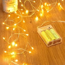 Fairy Lights Battery Operated Twinkle String Lights Waterproof Silver Wire 5 Fee - £12.88 GBP