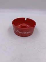 Red Plastic Round BUDWEISER Ashtray American Ornapress Corp. Advertising - £8.18 GBP