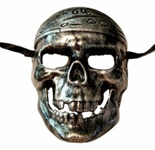 Pirate Skull Silver Buccaneer Pirates of the Caribbean Mask Halloween - £5.56 GBP