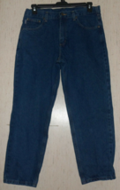 EXCELLENT MENS Carhartt RELAXED FIT DARK STONE WASH BLUE JEANS  SIZE W34... - $37.36
