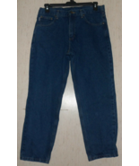 EXCELLENT MENS Carhartt RELAXED FIT DARK STONE WASH BLUE JEANS  SIZE W34... - $37.36