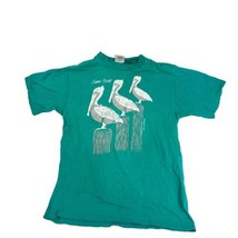 VTG South Seas Plantation Shirt Mens L Green Pelican 80s Single Stitch T... - $32.73 CAD
