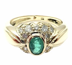 Authenticity Guarantee 
Authentic! H. Stern 18k Yellow Gold Diamond Emerald Ring - £2,111.22 GBP