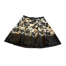 Ann Taylor Black Floral Lined Skirt Size 10 Casual Business A Line Zip Up - £25.72 GBP