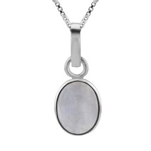 Oval Moonstone Pendant 925 Silver Necklace - $28.04