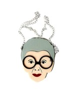 IRIS APFEL NECKLACE 3.5&quot; Lg Acrylic Pendant Pop Art Advanced Fashion Sty... - $12.95