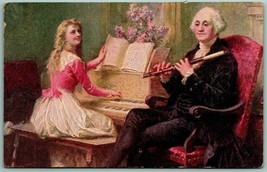 George Washington Plays Wonderwall on his Flute UNP Unused 1910s DB Postcard G12 - £5.51 GBP