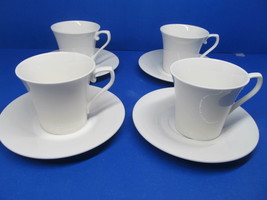 Mikasa HK600 Ultima+ Super Strong Fine China Satin White Set Of 4 Cups @ Saucers - £36.81 GBP