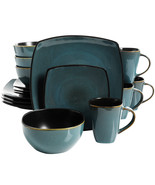 Soho Lounge 16-Piece Soft Square Dinnerware Set in Teal Green - $104.95
