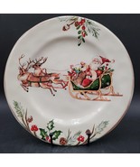 New Pier 1 Winter Wonders Santa sleigh reindeer Dinner Plate(s) 10.5&quot; Di... - $47.36 CAD