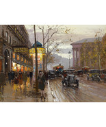 Art Giclee Printed Oil Painting Print Winter Paris Street Scene Picture ... - $8.59+