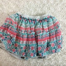 Disney Girls Sz 5 Skirt Tiered Coral Teal White Layered With Shorts Unde... - $4.95