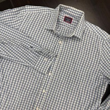 UNTUCKit Mens Gingham Checkered Button Up Shirt Long Sleeve Slim Fit Large - $34.87