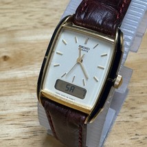 VTG Seiko Watch E029-526A Lady Gold Tone Analog Digital Alarm Chrono New Battery - £49.96 GBP