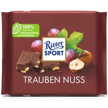 Ritter Sport GRAPE &amp; NUTS chocolate bar 100g- FREE SHIPPING - $7.91