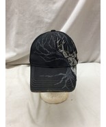 Trucker Hat Baseball Cap Vintage Hook &amp; Loop Black Deer Buck Wear - $39.99