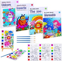  4Pack Paint with Water Books for Kids Watercolor Painting Coloring Books  - £29.08 GBP