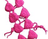 NEW Pink Crochet Girl Dog Bikini 1 Piece Novelty Swimsuit sz M 6 inches ... - $9.95
