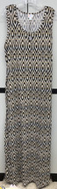 NWT 2.0 Lularoe 3XL White Tan Black Brown Diamonds Dani Knit Long Column Dress - £38.94 GBP