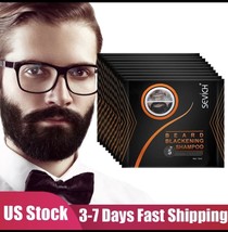 10pcs Men Black Beard Hair Dye Color Shampoo Permanent Darkening Hair Co... - $11.08 CAD