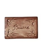 Earthenware Butter Dish Holder Handmade Signed From France  - $67.53 CAD