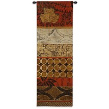 62x21 AUTUMN FUSION I Fall Leaves Geometric Art Tapestry Wall Hanging - $163.35