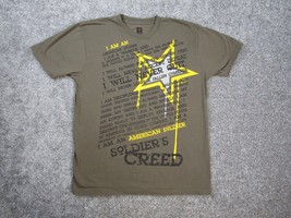 U.S. Army Shirt Adult Large Green Script SOLDIER&#39;S CREED Military Combed... - $9.99